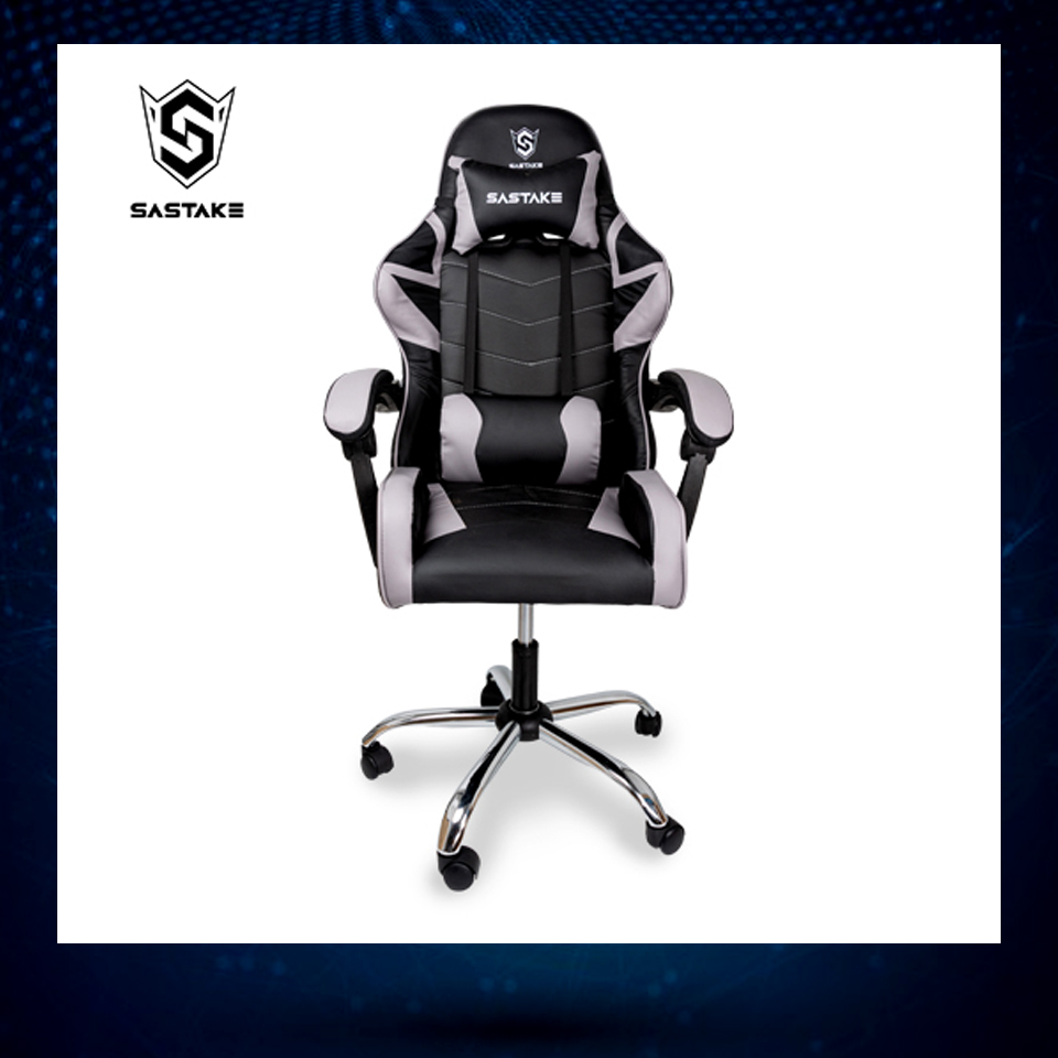 SASTAKE เก้าอี้ Gaming รุ่น GS-02 ขาเหล็ก สีเทา