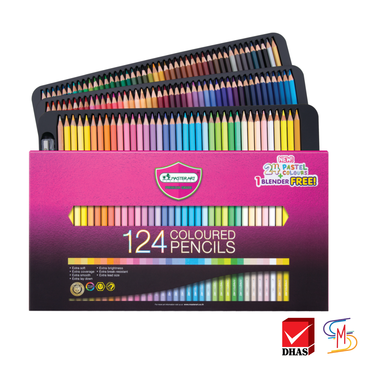 Master Art มาสเตอร์อาร์ต สีไม้ ดินสอสีไม้ แท่งยาว 200 สี รุ่นใหม่ จำนวน 1 กล่อง