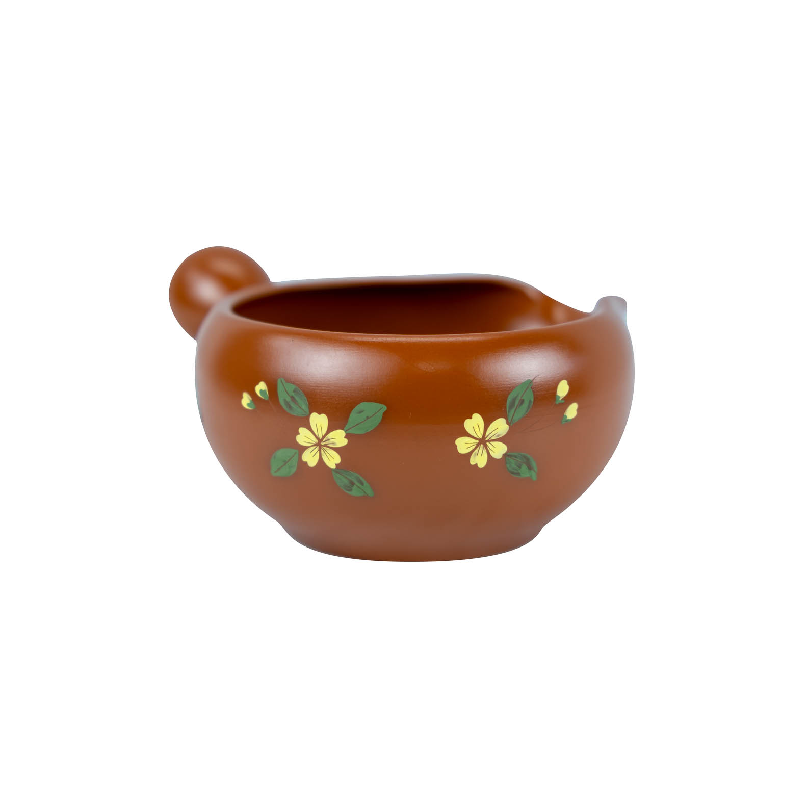 ถ้วยดินเผาพักน้ำมีปากริน ลายดอกซากุระสีเหลือง จากญี่ปุ่น รหัส 35-02 ราคา 1,910 บาท*ส่งฟรี