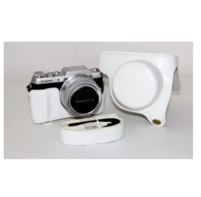 กระเป๋ากล้องหนัง พียู ป้องกันรอยขีดข่วน PU CASE Panasonic Lumix GF7 GF8 ขาว