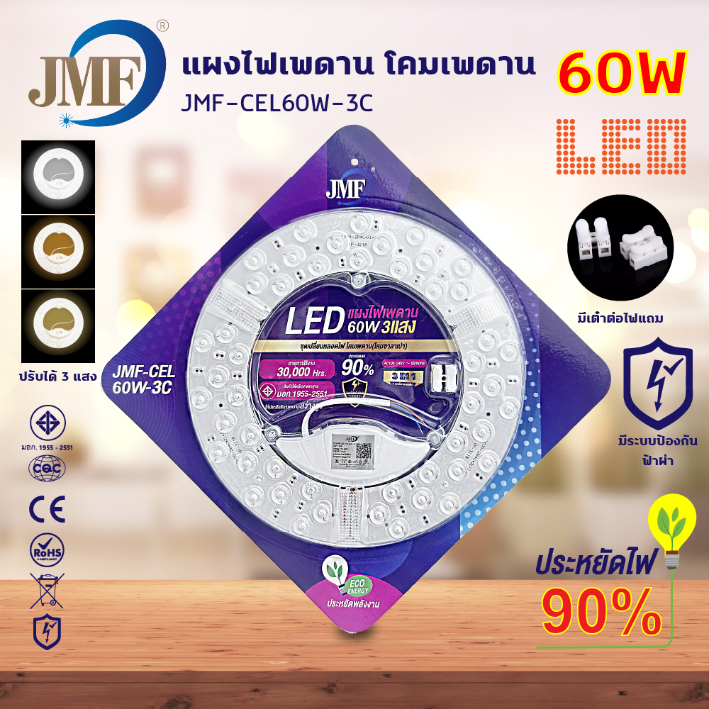 JMF แผงไฟแม่เหล็ก แผ่นชิป แผ่นชิพ แผงไฟ ไฟเพดานLED โคมไฟเพดาน ขนาด 28W/36W/48W/60W/72W แผงไฟพดาน LED กลม