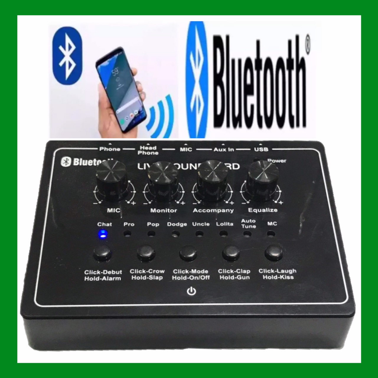 X7 BT USB เสียงชุดหูฟังไมโครโฟน Webcast สดการ์ดเสียงสำหรับโทรศัพท์ มี BluetooX7