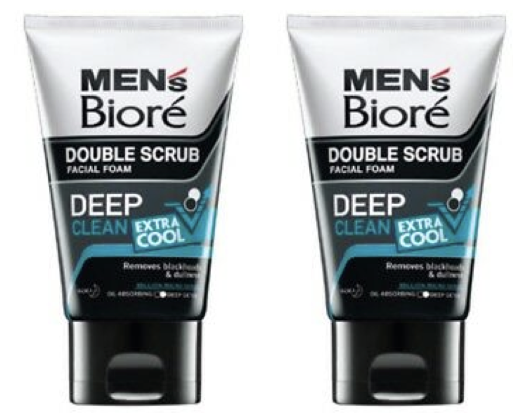 Biore Mens Facial Foam Deep Clean Extra Cool 100g. (2หลอด) บิโอเร เมน เฟเชียลโฟม สูตรดีพคลีน เอ็กซ์ตร้า คูล