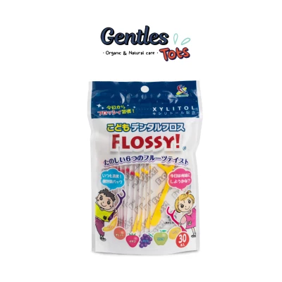 Flossy ไหมขัดฟันเด็ก Xylitol และ กลิ่นผสมไม้ (ของแท้จากญี่ปุ่น) /แพค 30 ชิ้น(Dentle Floss for Kids, 30pcs/pack)
