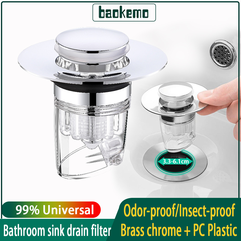 baokemo ทั่วไปอ่างล้างหน้าท่อระบายน้ำอุดตันกลิ่นไม่พึงประสงค์พร้อมตัวกรองแบบตะกร้า ราคา 90 บาท*ส่งฟรี