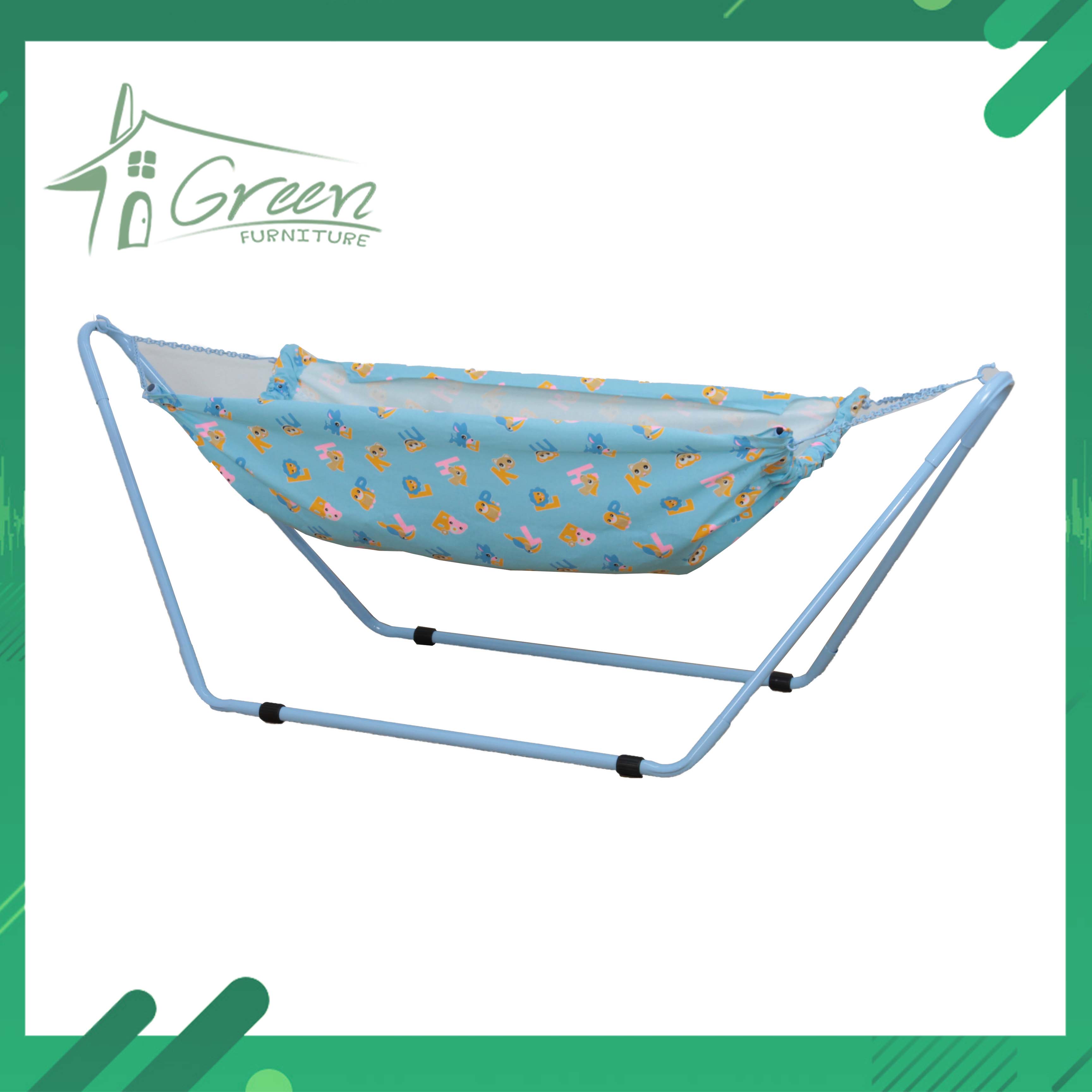 B112 เปลญวน เปลกล่อมเด็ก เปลนอน เปลเด็ก เปลไกวทารก เปลเรือคุณหนู เปลโบราณ มี 2 สี สีฟ้า สีชมพู