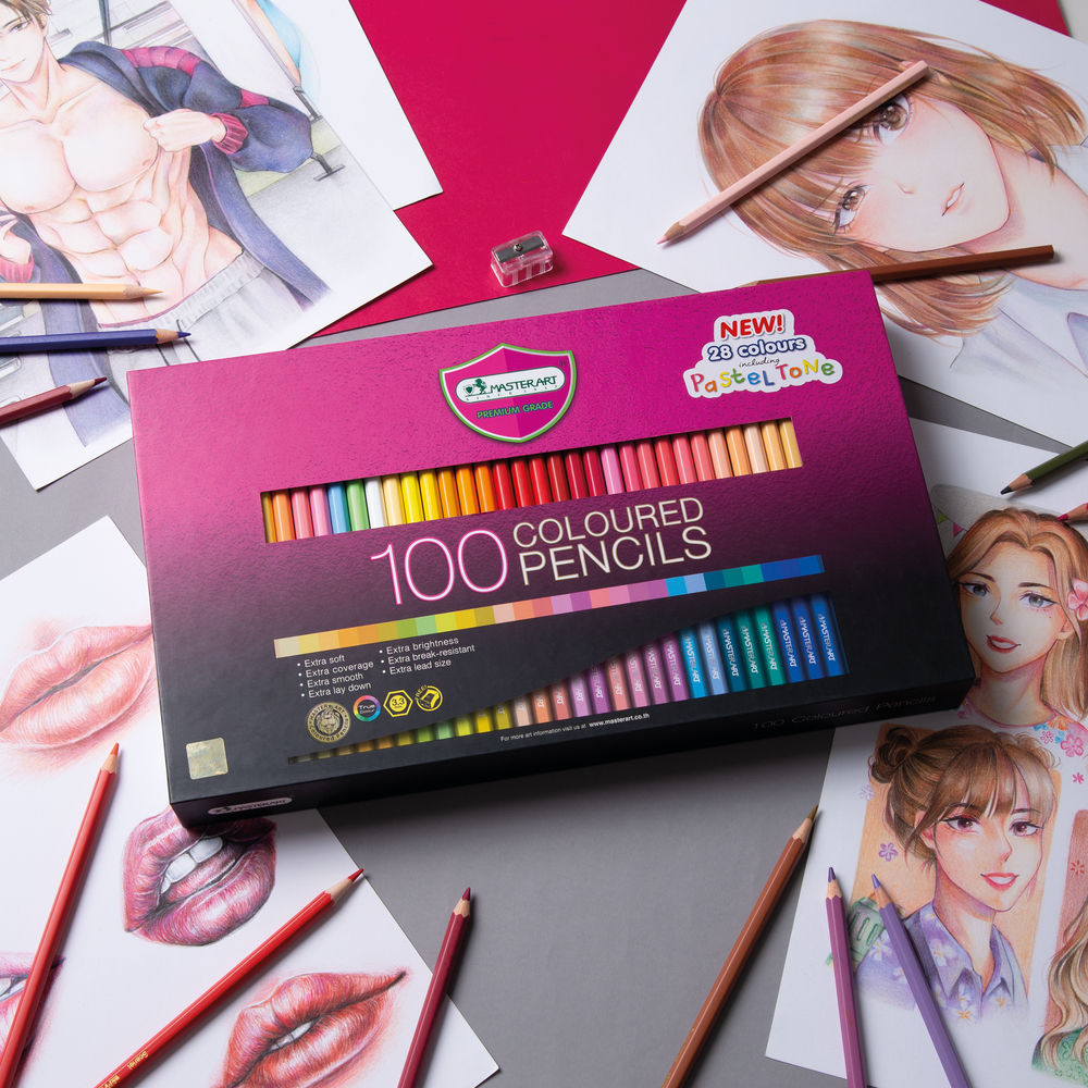 Master Art มาสเตอร์อาร์ต สีไม้ ดินสอสี แท่งยาว 100 สี รุ่นใหม่
