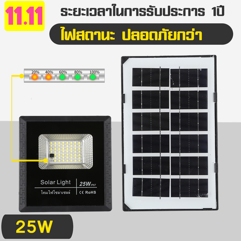 Outdoor Solar spotlight IP67 solar led โคมไฟและหลอดไฟ รับประกัน 1 ปี 25w 35w 55w 75w 125w 200w 300w ไฟ led โซล่าเซล