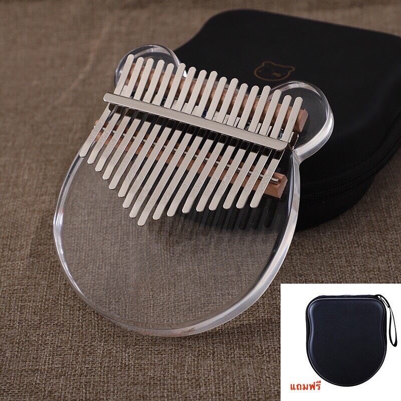 Kalimba 17 Key Thumb Piano Transparent/Crystal with Case Hammer Booklet AKLOT EXCEED : BPN001