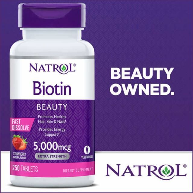 Natrol Biotin Beauty 5000 mcg บำรุงผม ผิวพรรณ เล็บ ขนาด 250 เม็ด Exp. 03/2023