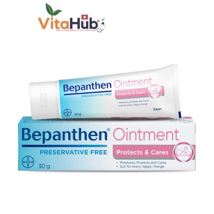 Bepanthen บีแพนเธน ออยเมนท์ 30 กรัม บำรุง ปกป้อง และดูแลผิวใต้ผ้าอ้อม