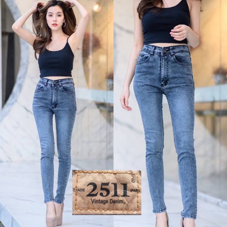 New arrival สินค้าใหม่ 2511 Vintage Denim Jeans by Araya กางเกงยีนส์ ผญ กางเกงยีนส์ผู้หญิง กางเกงยีนส์เอวสูง กางเกงยีนส์ทรงสกินนี่ ยีนส์ยืดเข้ารูป