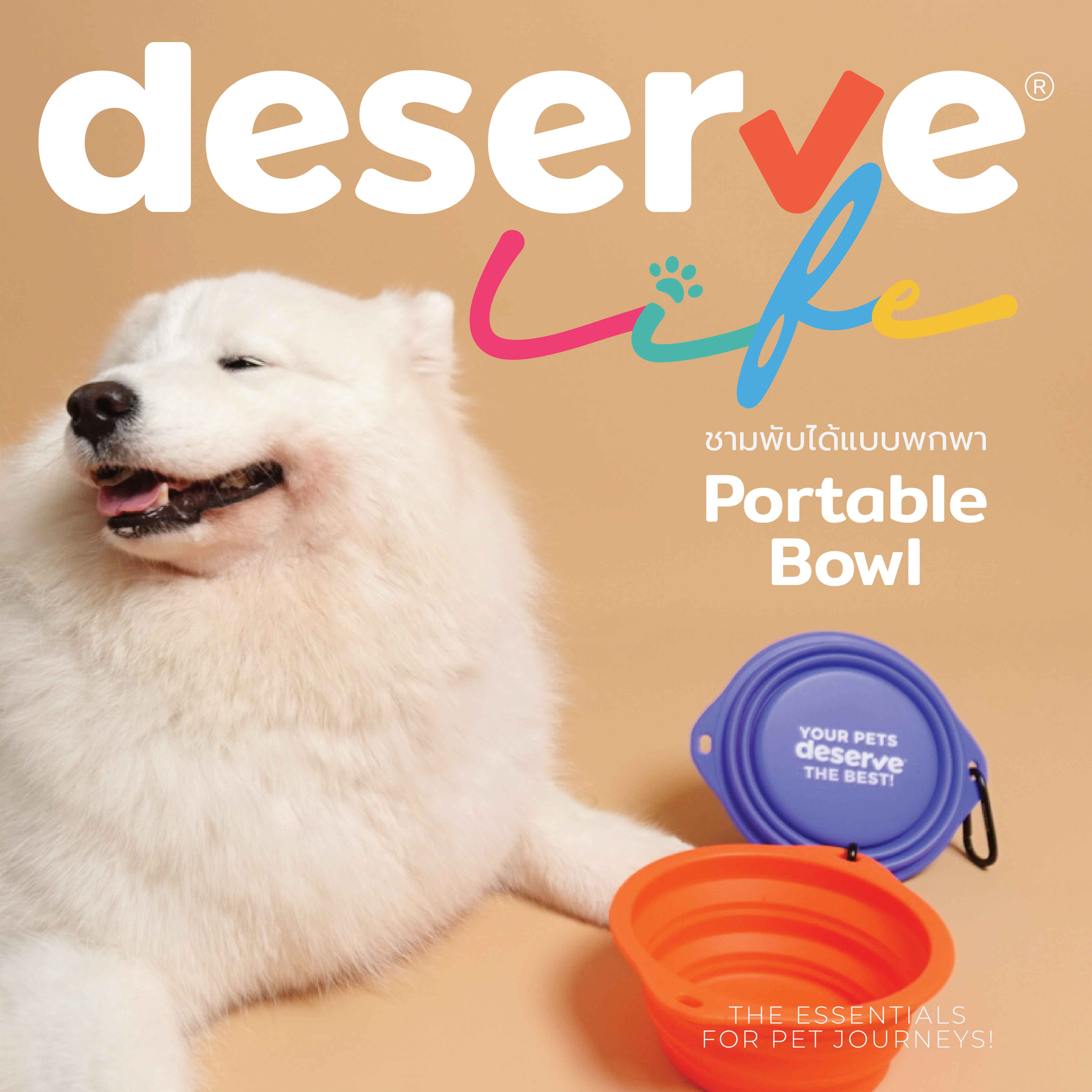 Deserve foldable portable silicone bowl for pet 100% food grade ราคา 220 บาท*ส่งฟรี