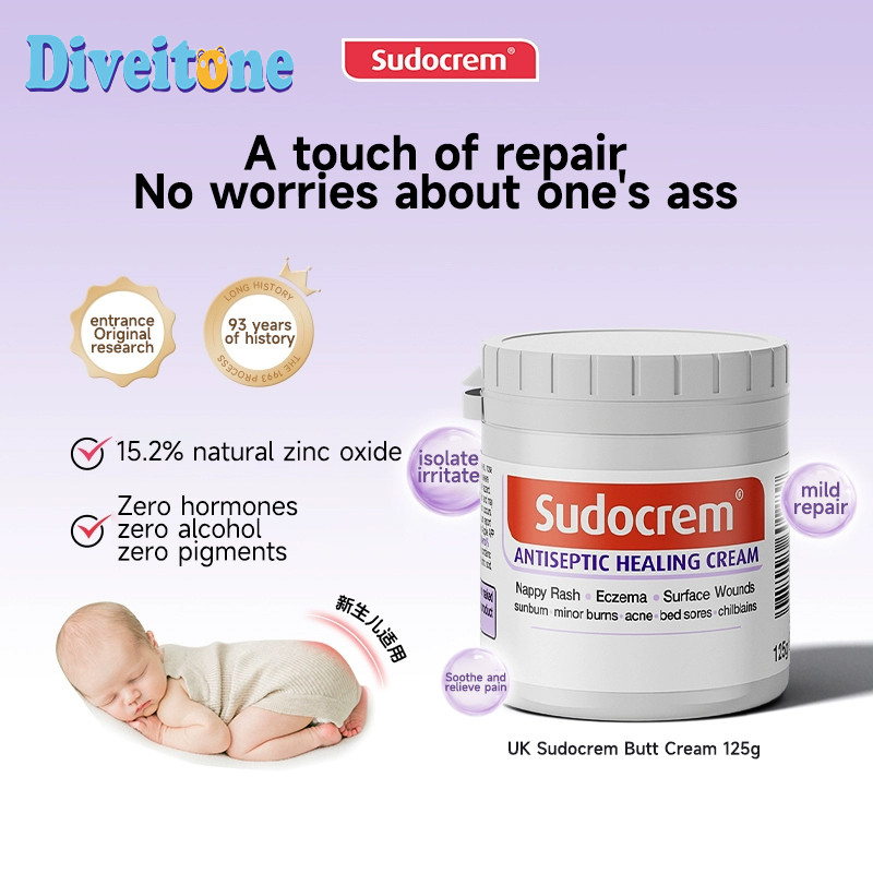 ลอทใหม่ ทาผื่นผ้าอ้อม Sudocrem ของแท้ 100% ซูโดครีม กระปุกใหญ่125g. ครีมทาก้นเด็ก ครีมทาผื่นผ้าอ้อม