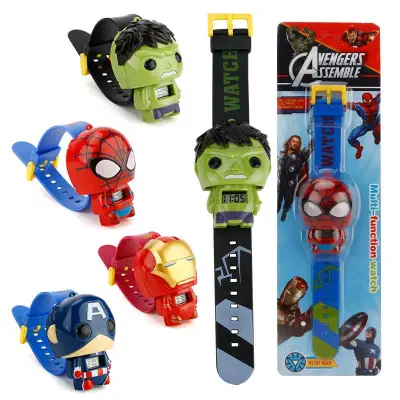 Ditital Watch for Kids Cute 3D Avengers Ironman Hulk Spiderman Captain America