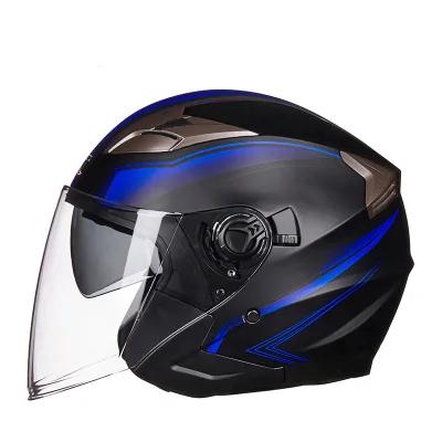 Diono motorcycle helmet half face helmet ABS electric motorbike safety double lens helmet (2)