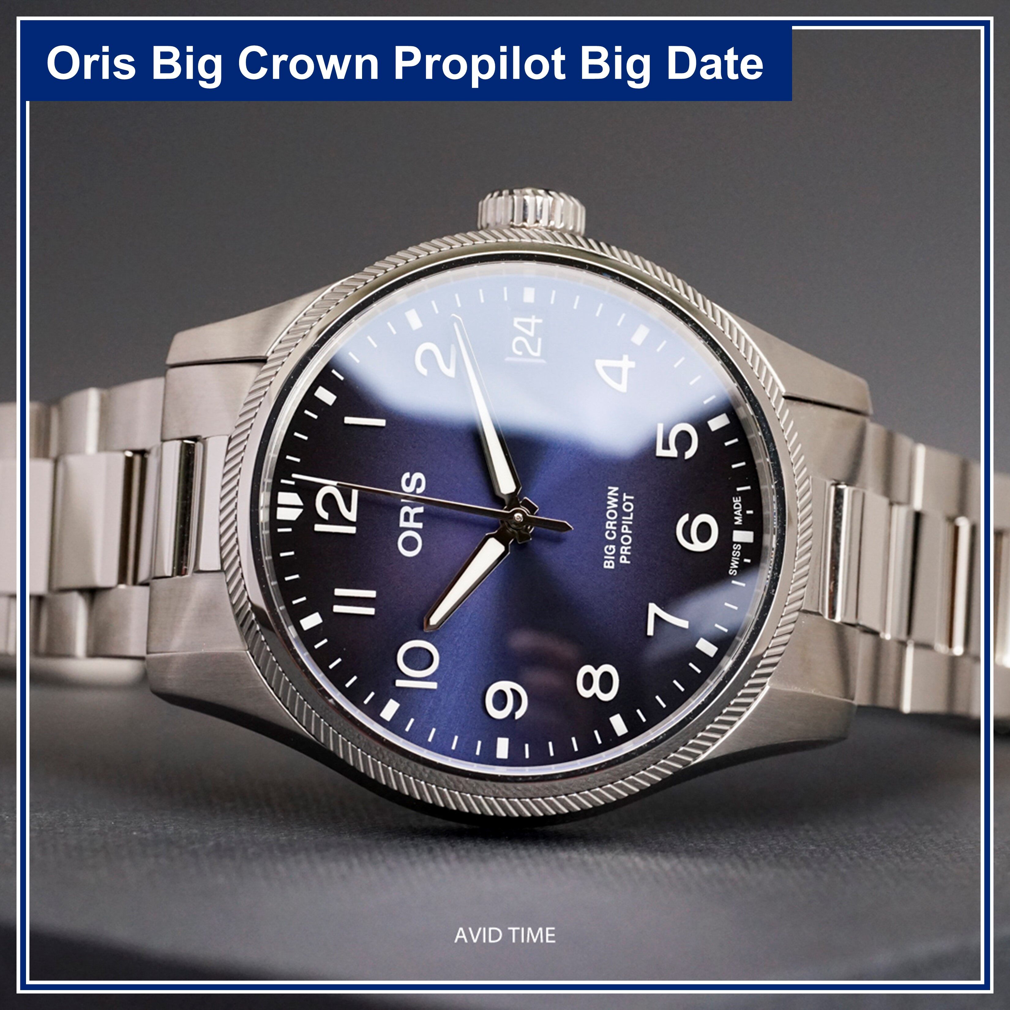 [ ออก E-Tax ได้ ] Oris Big Crown Propilot Big Date น้ำเงิน 41mm สายเหล็ก (01 751 7761 4065-07 8 20 08P) Avid Time โอริส ของแท้ ประกันศูนย์ ราคา 72,720 บาท*ส่งฟรี