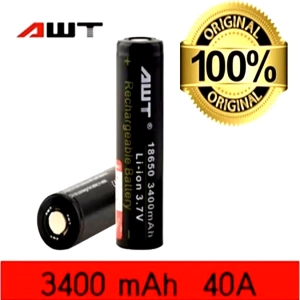 ภาพหน้าปกสินค้าถ่านชาร์จ AWT 3400mAh 40A [แท้]: 18650 Rechargeable Battery**ราคาต่อก้อน** ที่เกี่ยวข้อง