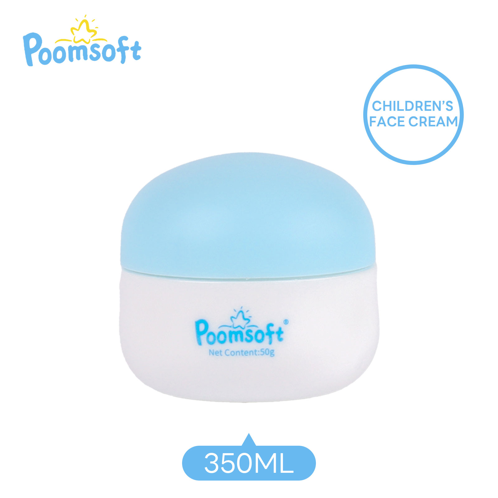 Poomsoft ครีมทาหน้าเด็ก ออร์แกนิก 50g ผ่อนคลายและให้ความชุ่มชื้น สูตรอ่อนโยน Baby Face Cream