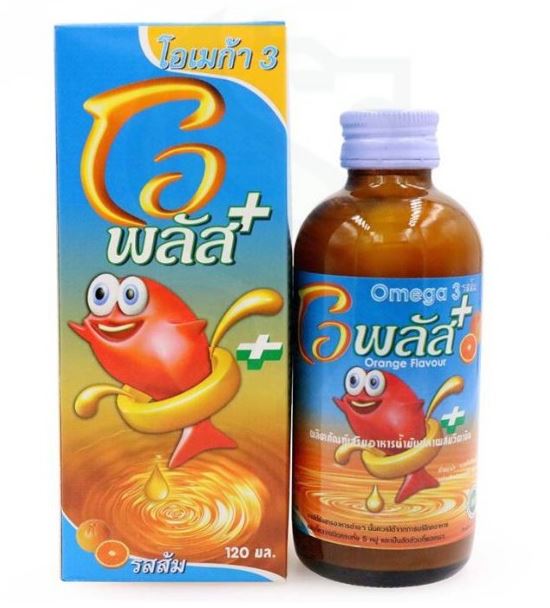 โอพลัส วิตามินซีและน้ำมันตับปลา Oplus รสส้ม Omega3 โอเมก้า3 บำรุงร่างกาย สมอง มี vitamin A B C D E 120ml อาหารเสริมสำหรับเด็ก ป้องกันการขาดวิตามิน