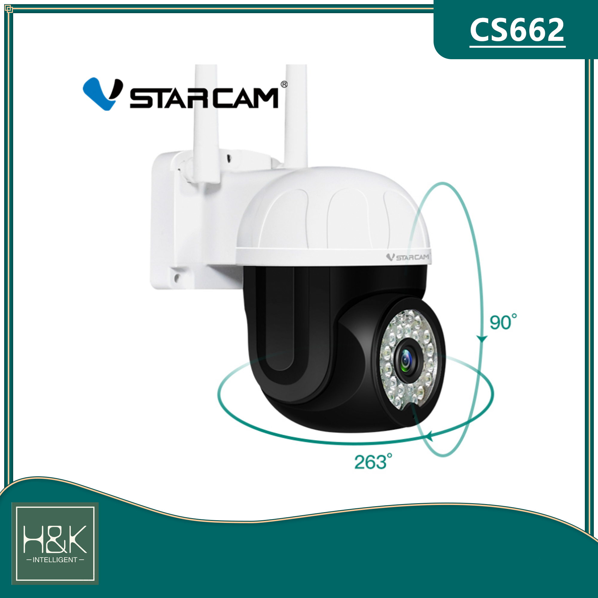 Vstarcam CS662 กล้องวงจรปิดไร้สาย Outdoor ความละเอียด 3MP(1296P) กล้องนอกบ้าน ภาพสี มีAI+ คนตรวจจับสัญญาณเตือน ราคา 889 บาท*ส่งฟรี