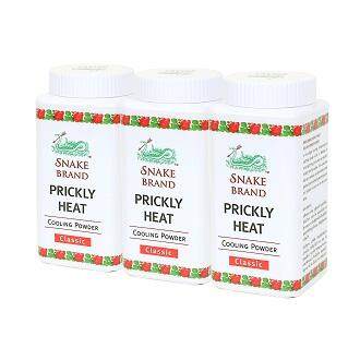 Snake Brand Prickly Heat Cooling Powder Classic, The original classic fresh scent 50g.pack 3