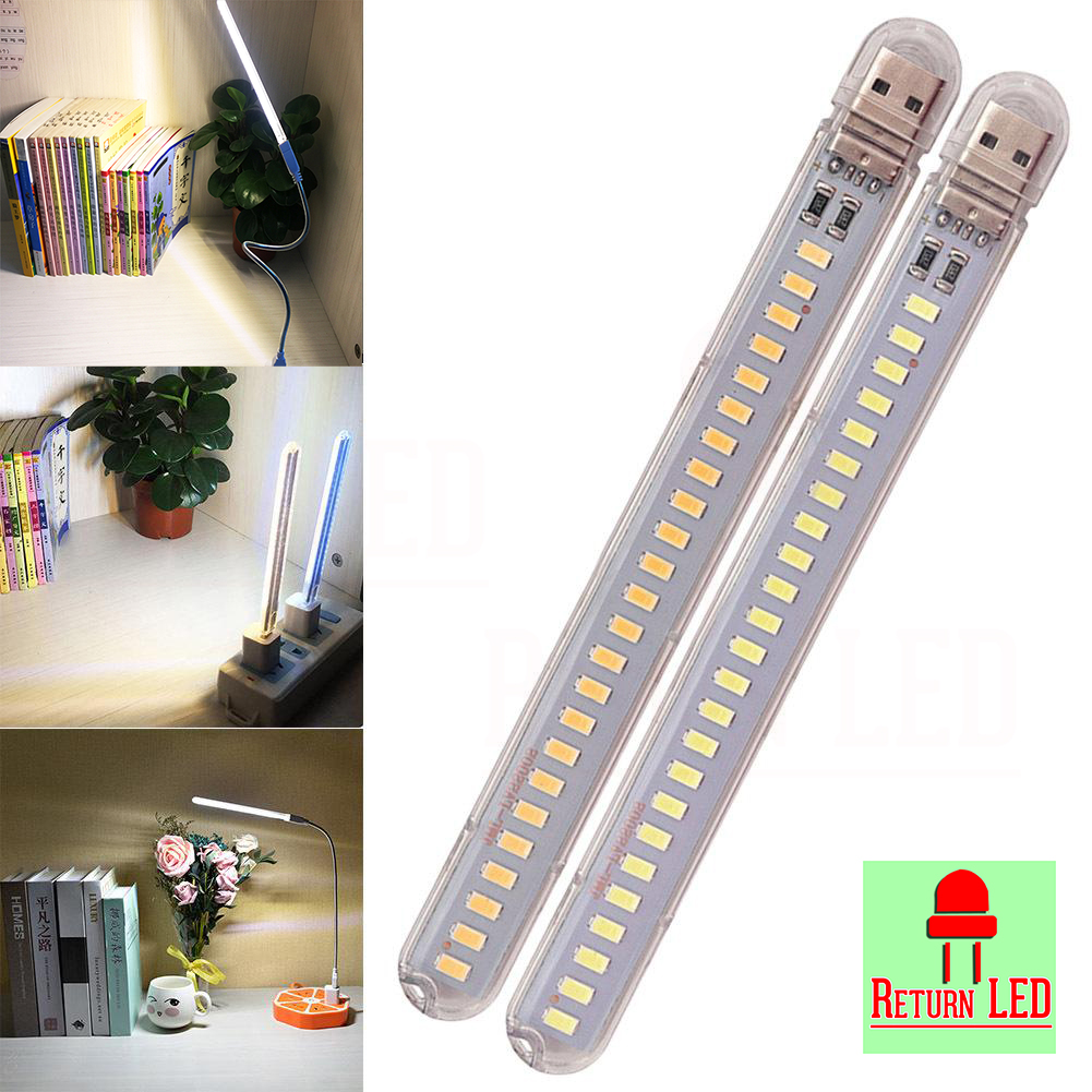 !ส่งเร็ว! ไฟ USB LED 24ดวง 5V 12W กันน้ำ Ip44 พกพาได้ หลอดไฟ กลางคืน สำหรับอ่านหนังสือ โน้ตบุ๊ค พาวเวอร์แบงค์ คอมพิวเตอร์ USB สว่างมาก ReturnLED