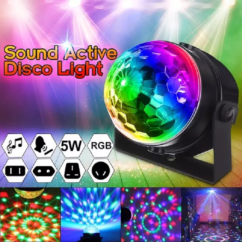 ไฟดิสโก้ Disco light ไฟเทค ไฟปาร์ตี้ LED Party light ตามจังหวะ ลูกบอลไฟคริสตัลมายากล LED หมุนได้ รีโมทคอนโทรล (พร้อมส่ง)
