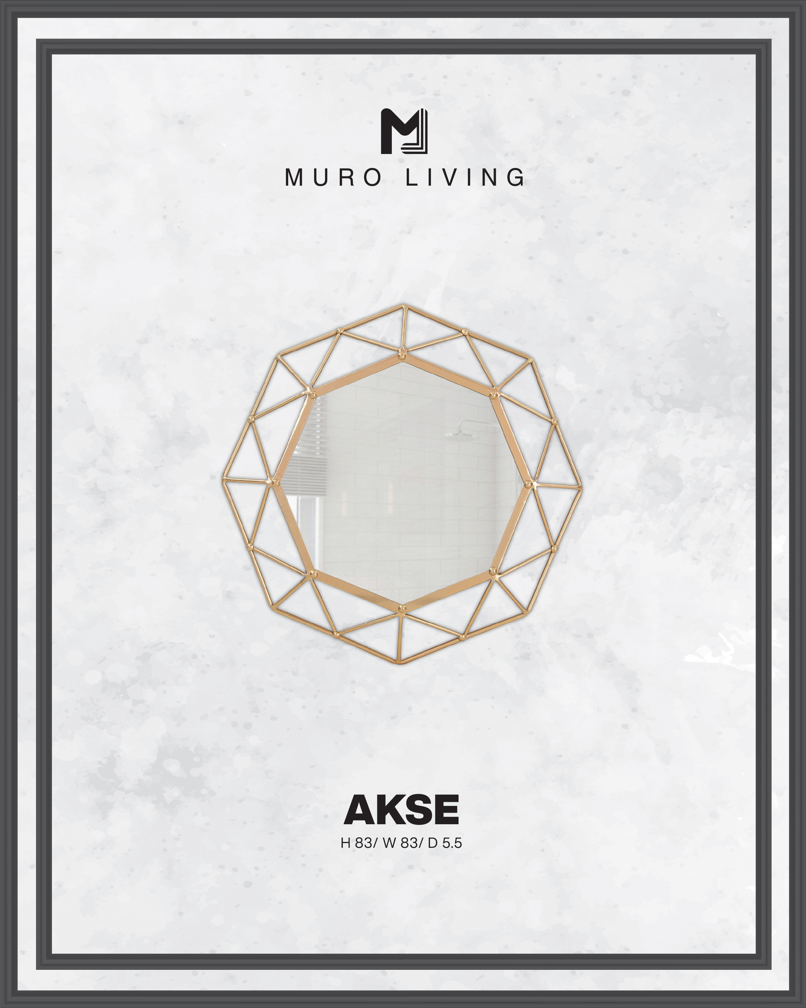 กระจกตกแต่งผนังดีไซน์ Muro Living รุ่น AKSE ราคา 8,990 บาท*ส่งฟรี
