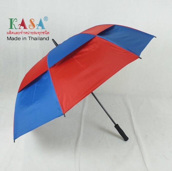 ร่มกอล์ฟ 2 ชั้น 30 นิ้ว ไฟเบอร์ สลับสีบนล่าง เปิดออโต้ ผ้าUV กันแดด กันน้ำ สีสวย ร่มแฟชั้น ผลิตในไทย Golf Umbrella