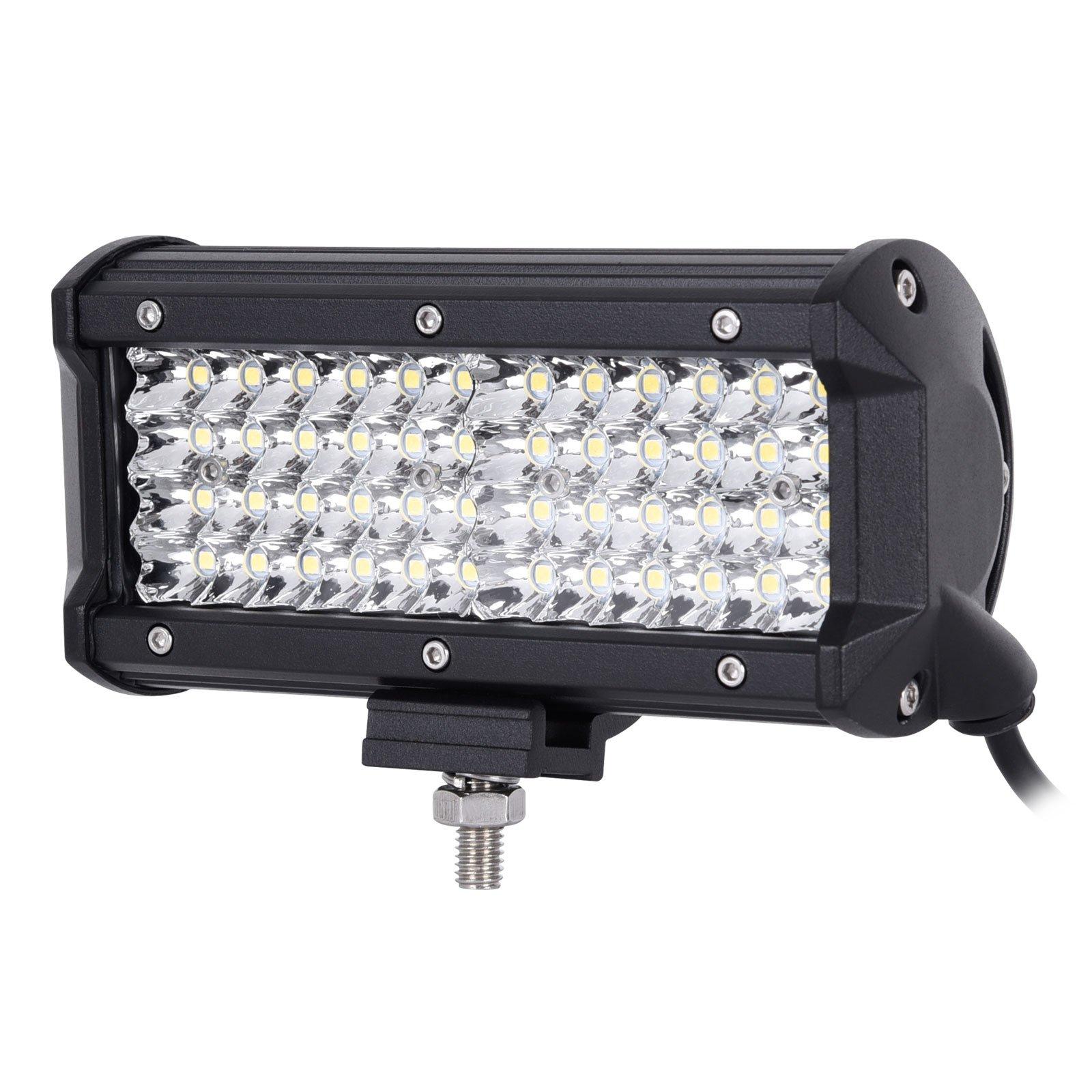 Super Bright สว่างตาเเตก !! ไฟสปอร์ตไลท์รถยนต์ 144W ไฟหน้ารถ ไฟท้าย 12V-24V รุ่น LED COMBO SPOT BEAM สำหรับอะไหล่รถ อุปกรณ์รถยนต์ รถสิบล้อ รถบรรทุก รถ Jeep ATV เรือประมง เรือยอชท์ รถบรรทุก รถสิบล้อ เเสงขาว งานพรีเมี่ยม จำนวน 1 ชิ้น
