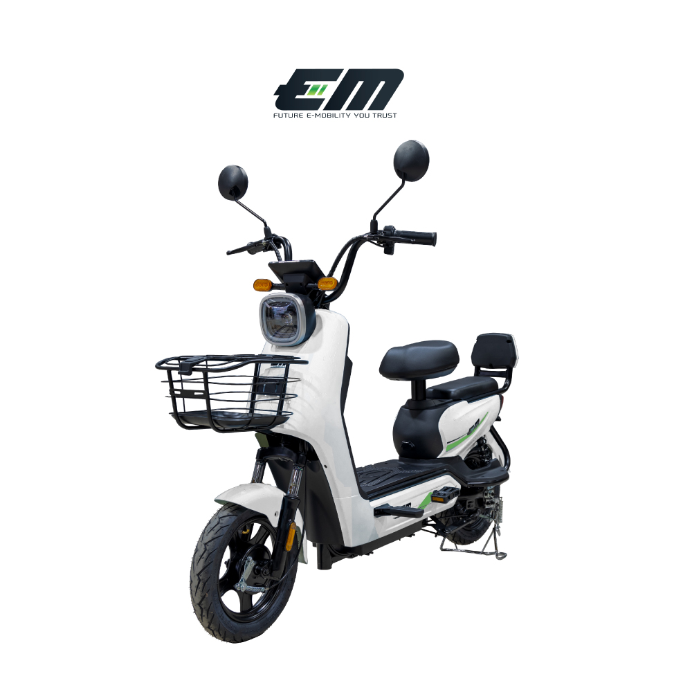 จักรยานไฟฟ้า EM NATION 14 นิ้ว สีสันสวยงาม พลังงานทางเลือก วิ่งได้ไกลถึง 40 กิโลเมตรต่อการชาร์จ รับน้ำหนักได้มากถึง 125 กิโลกรัม ราคา 14,500 บาท*ส่งฟรี