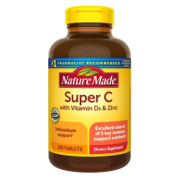 EXP:08/27 NATURE MADE Super C วิตามินซี ผสม วิตามินดี 3 และซิงก์ 200 เม็ด