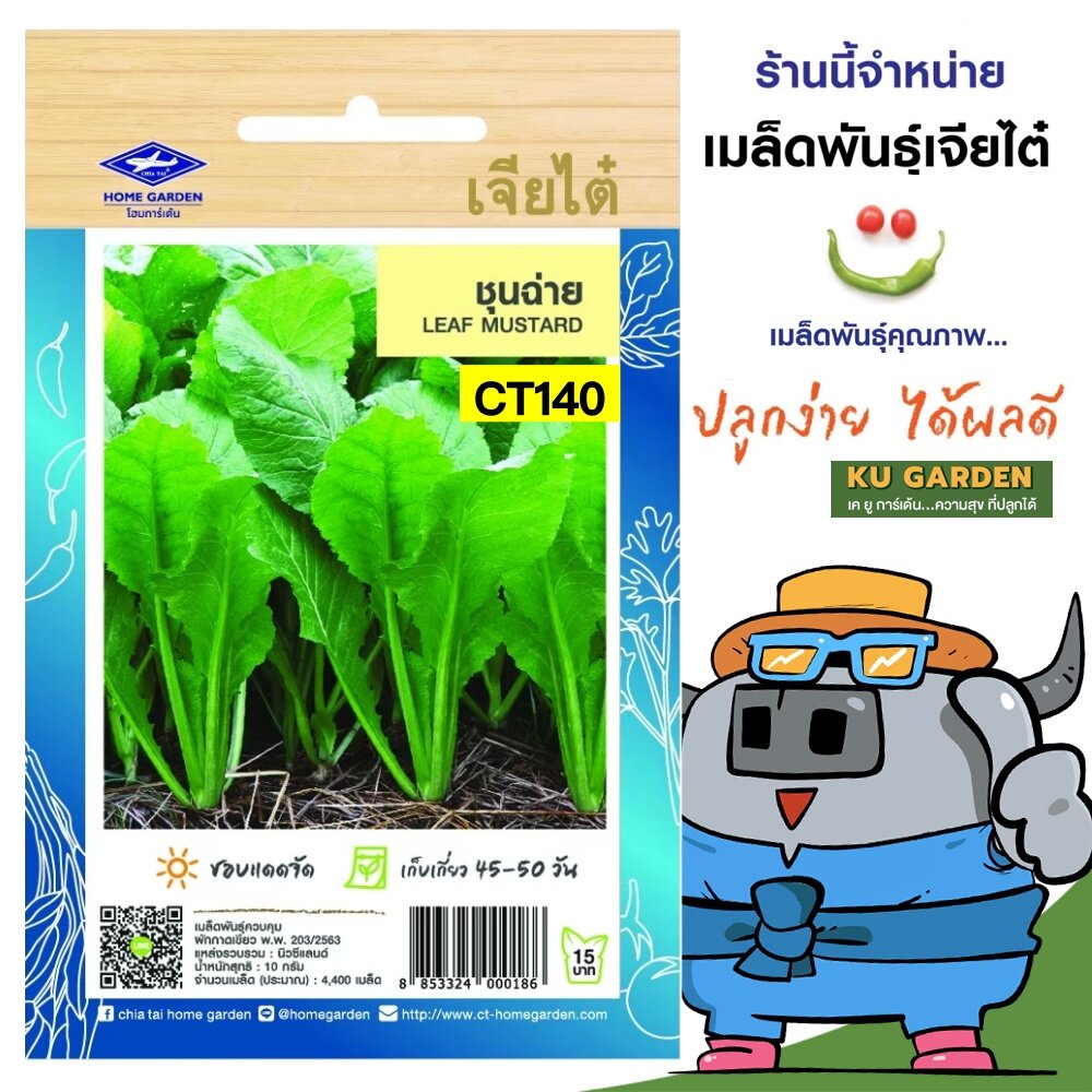 CHIATAI 🇹🇭 ผักซอง เจียไต๋ O140#ชุนฉ่าย  ซองประมาณ 4,400 เมล็ด เมล็ดพันธุ์ผัก เมล็ดผัก เมล็ดพืช ผักสวนครัว