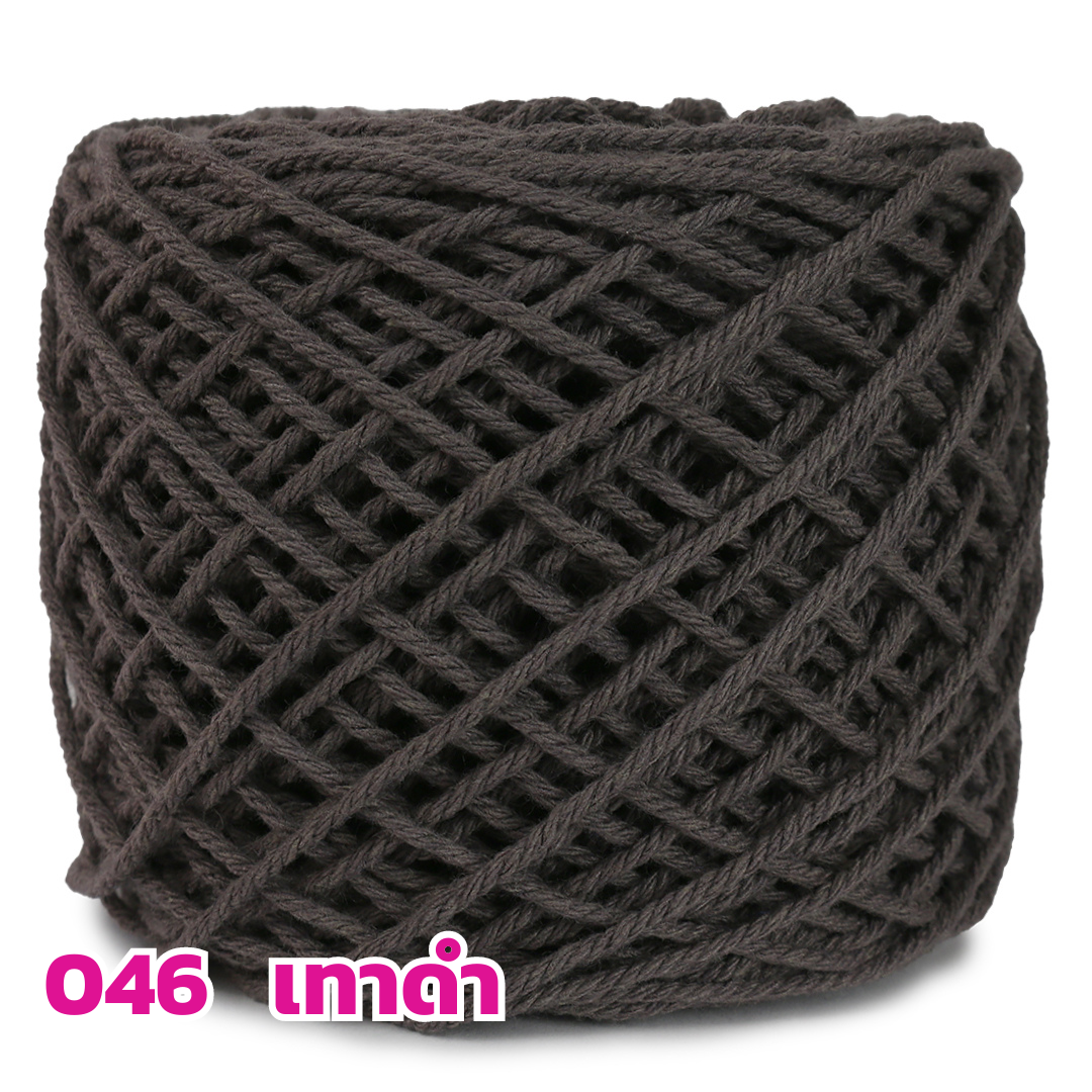 เชือกฟอก สีล้วน 2 มม. ฝ้าย 100% Cotton rope Cotton yarn