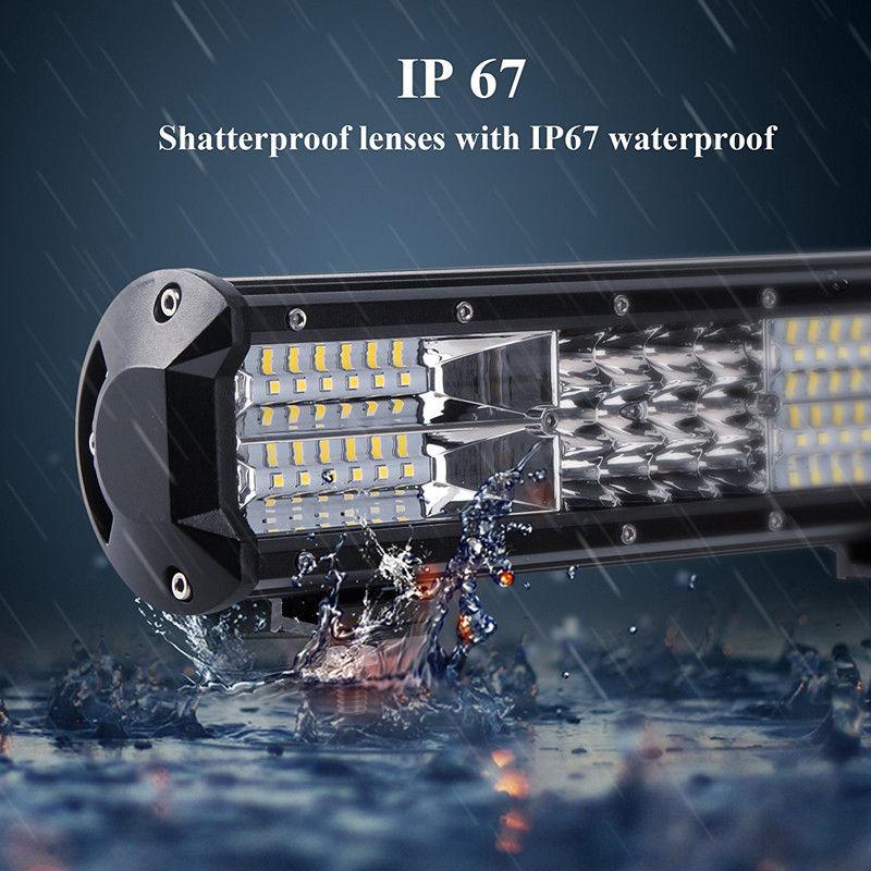 LED LIGHT BAR TRI ROW SPot FLOOD BEAM ไฟรถยนต์บาร์ยาว ไฟหน้ารถ ไฟรถส่องสว่าง 288W ขนาด 20 นิ้ว รุ่น SuperBright เเสงขาว จำนวน 1 ชิ้น