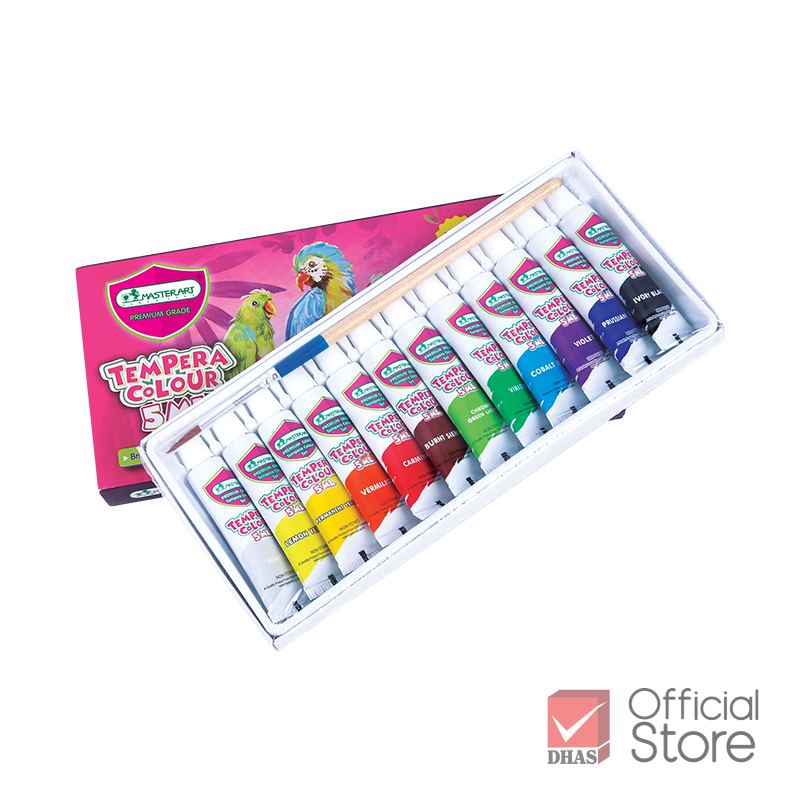 Master Art สีน้ำ สีน้ำเทมพาร่า 12 สี สีสดเกลี่ยง่าย – จำนวน 1 กล่อง