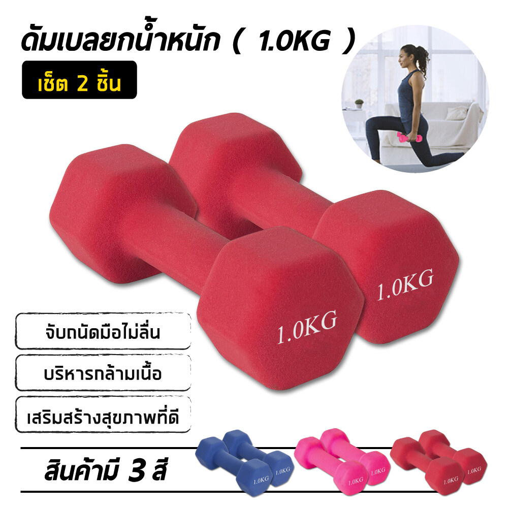 ดัมเบล 1 Kg แพ็คคู่  dumbell dumbbell dumbells ดรัมเบล