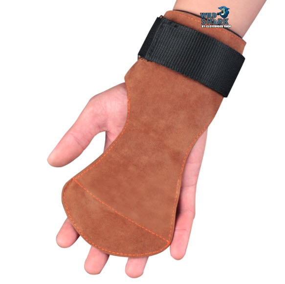 ถุงมือฟิตเนส STRAPS Leather Grip pads & Strap SKDK หนัง สแต๊ป หนัง รัดข้อมือ ถุงมือ เซพข้อมือ 4สี (1คู่)