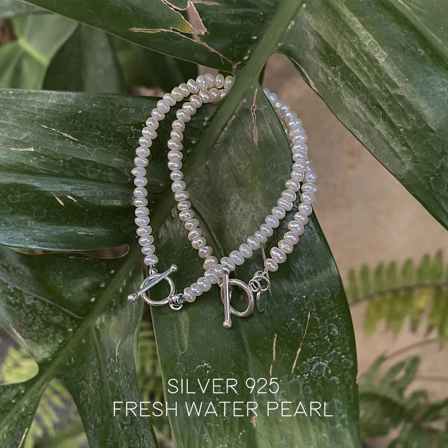 Sarr.rai Petite Pearl Bracelet สร้อยข้อมือ สร้อยข้อมือผู้หญิง สร้อยข้อมือมุก มุกแท้ silver925 เครื่องประดับรักษ์โลก