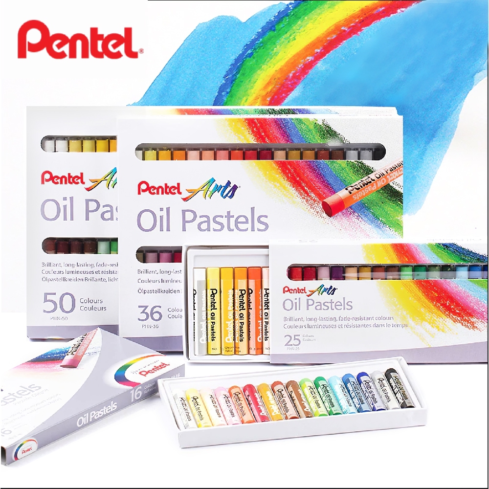 สีชอล์กน้ำมัน สีชอล์ค pastel เพนเทล (1 กล่อง) Pentel Oil Pastels [S24]