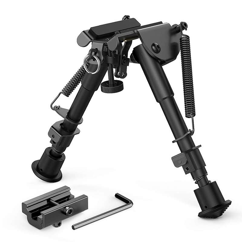 ขาทรายติดปืน ยาว 6-9 นิ้ว พร้อมอะแดปเตอร์ จับราง 20 มิล สต๊อกในไทยผีเสื้อเท้าสนับสนุนเฟรมเต็มชุดปืนฉีดน้ำพับโลหะกรอบกล้องส่องทางไกลSupport frame full set of water gun metal frame tripod telescopic folding
