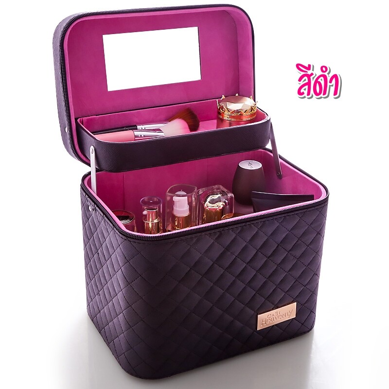 กระเป๋าใส่เครื่องสำอาง สำหรับพกพา ที่เก็บเครื่องสำอาง  ดีไซน์ทรงกล่องสวยหรู กระเป๋าถือกระเป๋าอเนกประสงค์  (Cosmetic Bag)