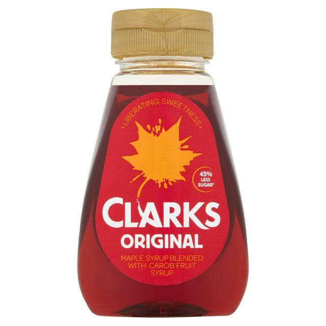 Clarks Original Maple Syrup Blended with Carob Fruit Syrup 180ml คลากส์ ออริจิเนิล เมเปิ้ลไซรัป 180มล