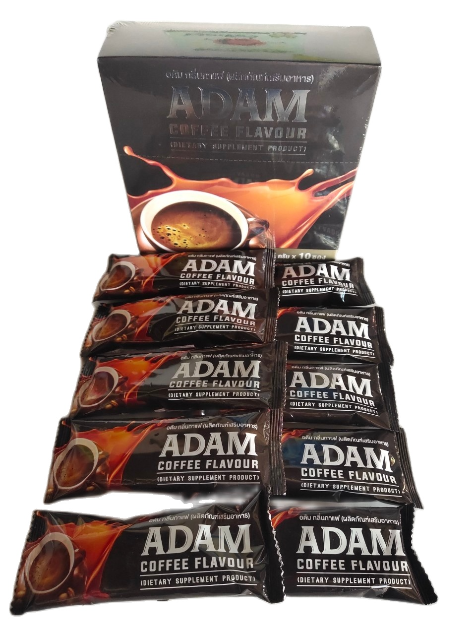 ADAM COFFEE FLAVOUR อดัม กลิ่นกาแฟผลิตภัณฑ์เสริมอาหาร กล่อง 10 ซอง