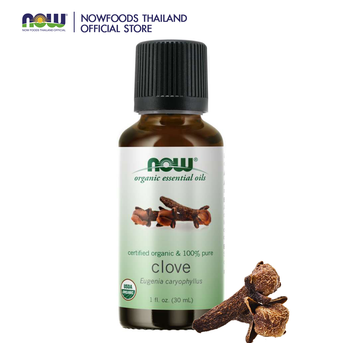 Now Foods Clove Oil, Organic 30 mL essential oil น้ำมันหอมระเหยกานพูล