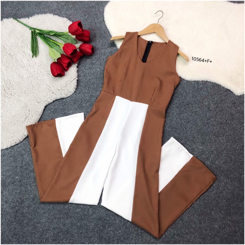 GN10564 **รบกวนสอบถามstockก่อนสั่งซื้อจ้า** Jumpsuit จั้มสูทแขนกุดขายาว