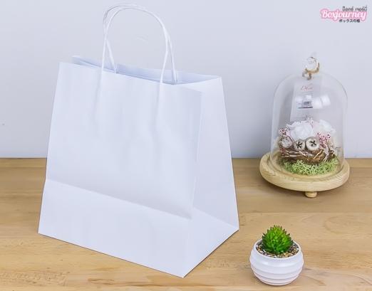 Boxjourney Paper Bag with Twisted Handle, White L (50 item/pack) ราคา 370 บาท*ส่งฟรี