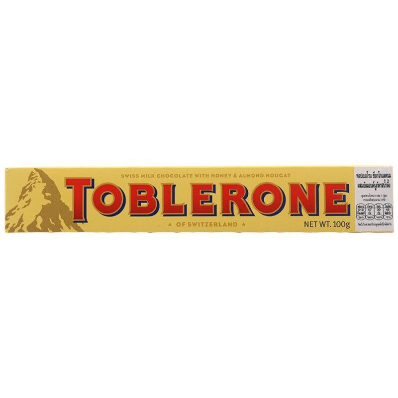 Toblerone ช็อคโกแลตทอปเบอโรน รสนม ขนาด 100 กรัม จำนวน 1 แท่ง ขนมนำเข้า