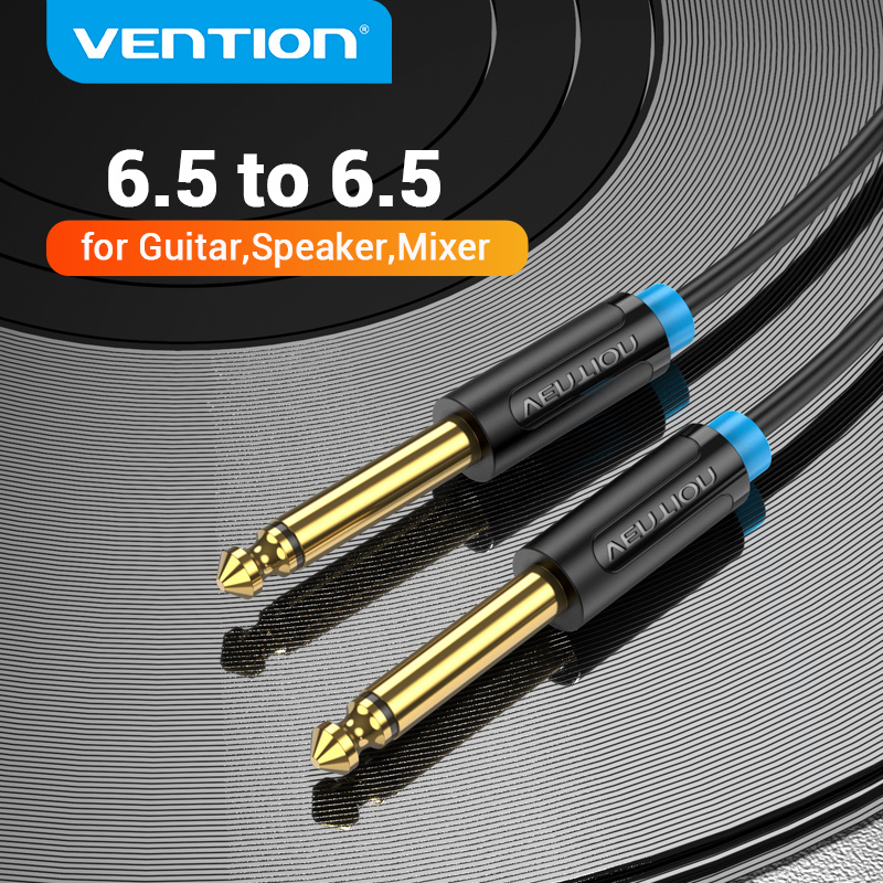 Vention Aux Guitar Cable Jack 6.5 mm to 6.5 mm Audio Cable for Guitar Mixer Speaker Stereo Jack 6.35mm Aux Cable 1m 3m 5m 10m ราคา 83 บาท*ส่งฟรี